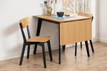 ESSTISCH 80-120/80/76 cm Kautschukholz furniert Holz Schwarz, Eichefarben  - Eichefarben/Schwarz, KONVENTIONELL, Holz (80-120/80/76cm) - MID.YOU