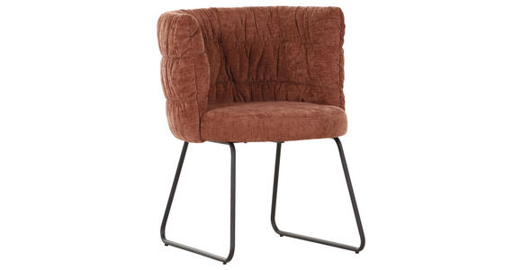 STUHL  Stoffauswahl Flachgewebe  - Rostfarben/Schwarz, Basics, Textil/Metall (62/80/62cm) - Carryhome