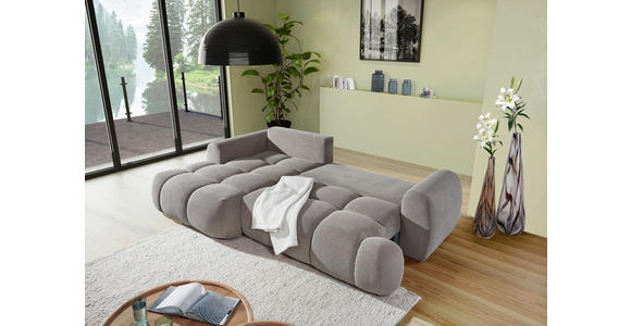 ECKSOFA Greige Flachgewebe - Greige/Schwarz, KONVENTIONELL, Kunststoff/Textil (174/274cm) - Carryhome