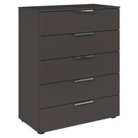 KOMMODE 80/100/42 cm Graphitfarben, Chromfarben  - Chromfarben/Graphitfarben, Modern, Holzwerkstoff/Kunststoff (80/100/42cm) - Rauch Möbel