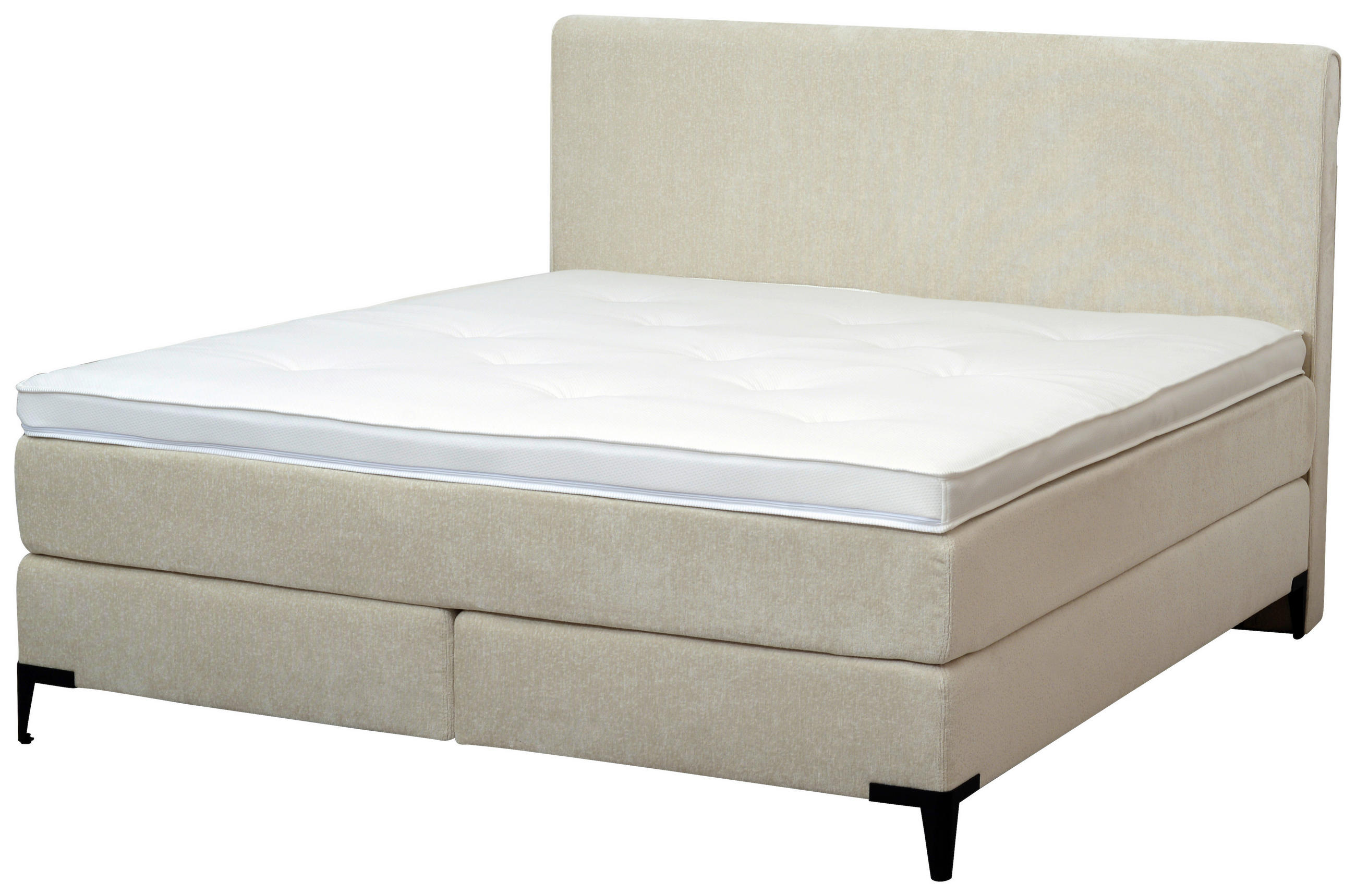 KONTINENTALSÄNG 180/200 cm  i vit  - vit/svart, Design, metall/trä (180/200cm) - Elegando