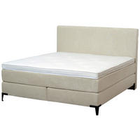 KONTINENTALSÄNG 180/200 cm  i vit  - vit/svart, Design, metall/trä (180/200cm) - Elegando