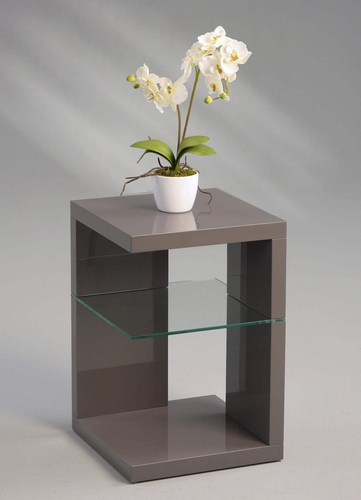 BEISTELLTISCH 40/40/60 cm Anthrazit quadratisch  - Anthrazit, Design, Glas/Holzwerkstoff (40/40/60cm) - Xora