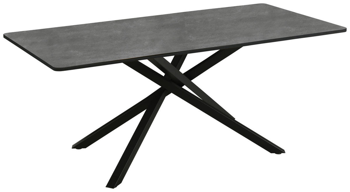 ESSTISCH rechteckig Grau  - Schwarz/Grau, Design, Holzwerkstoff/Metall (180/90/75cm) - Carryhome