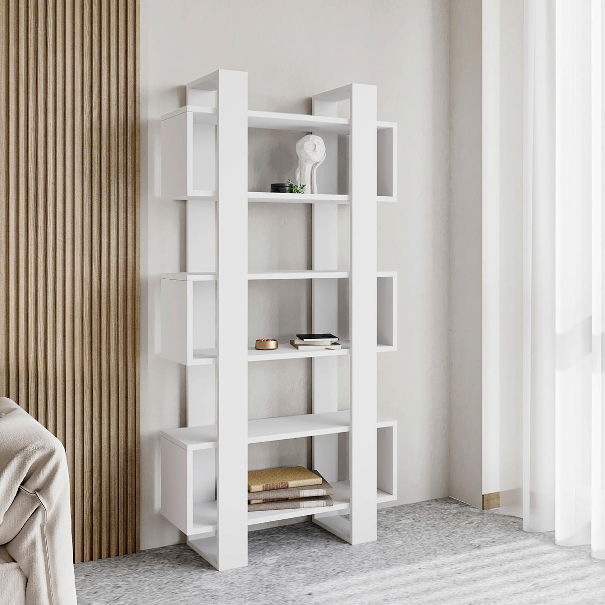 BOKHYLLA i 80/160/29 cm vit  - vit, Design, trämaterial (80/160/29cm) - Livetastic