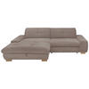 ECKSOFA Greige Cord  - Greige/Eichefarben, Design, Holz/Textil (198/276cm) - SetOne by Musterring