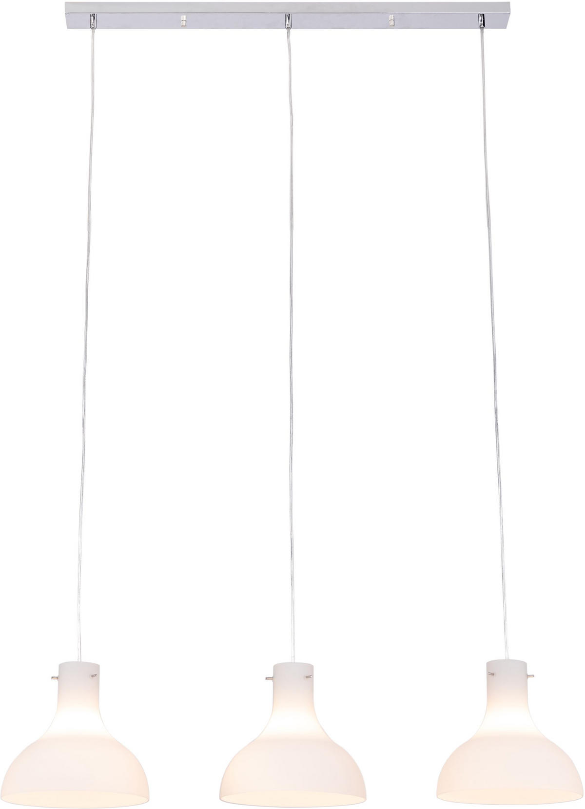 HÄNGLAMPA 95/25/150 cm  - vit, Trend, metall/glas (95/25/150cm) - Novel