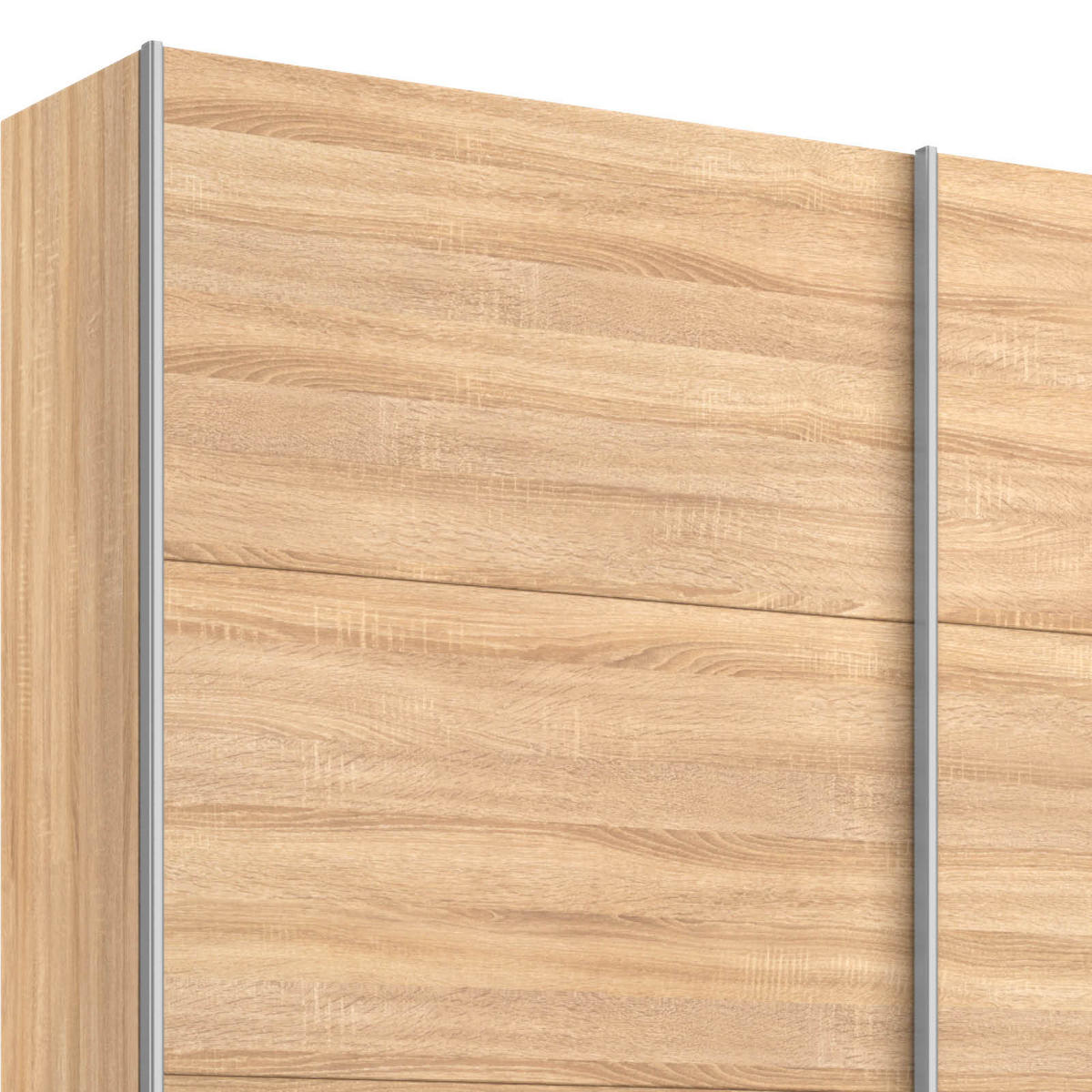 SCHWEBETÜRENSCHRANK  in Sonoma Eiche  - Alufarben/Sonoma Eiche, MODERN, Holzwerkstoff/Metall (181/230/62cm) - Rauch Möbel