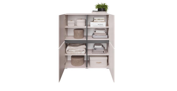 HIGHBOARD  99,4/119,4/39,8 cm  - Kaschmir/Schwarz, Design, Holzwerkstoff/Kunststoff (99,4/119,4/39,8cm) - Xora