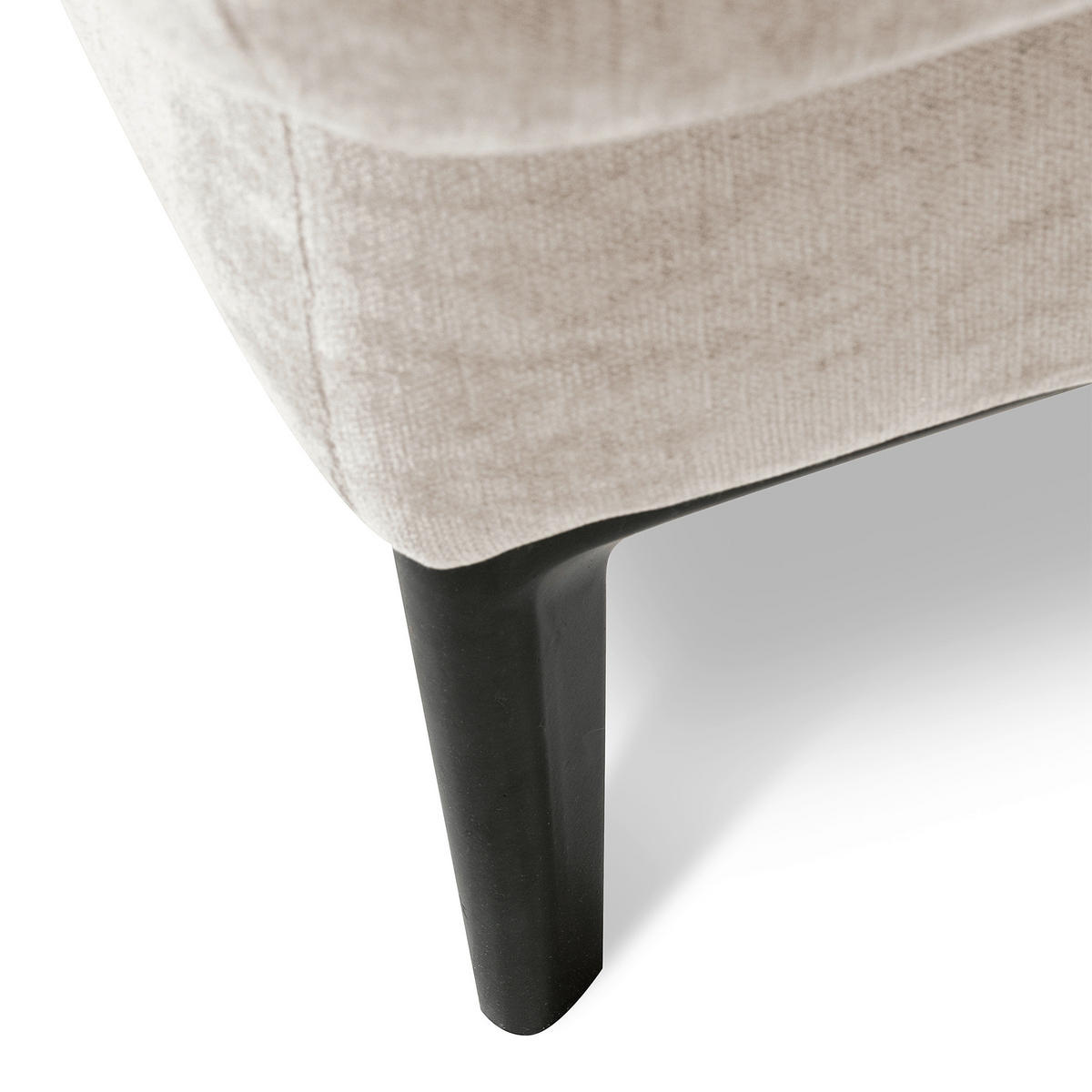 ECKSOFA  Webstoff Sandfarben  - Sandfarben/Schwarz, Design, Textil/Metall (268/195cm) - Livetastic