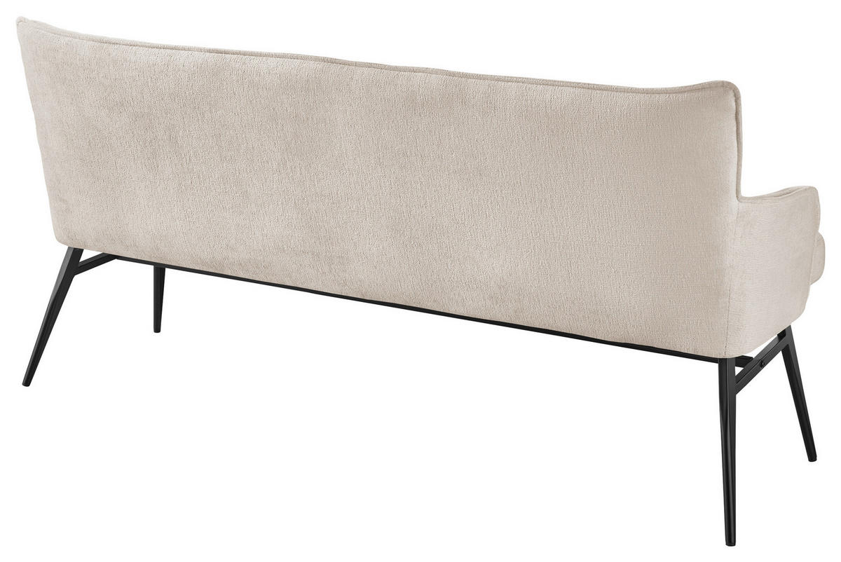 SITZBANK 180/88/68 cm Mikrofaser Creme, Schwarz  - Creme/Schwarz, Design, Textil/Metall (180/88/68cm) - SetOne by Musterring