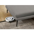 ECKSOFA in Echtleder Silberfarben  180/310 cm  - Silberfarben/Schwarz, Design, Leder/Metall (180/310cm) - Dieter Knoll