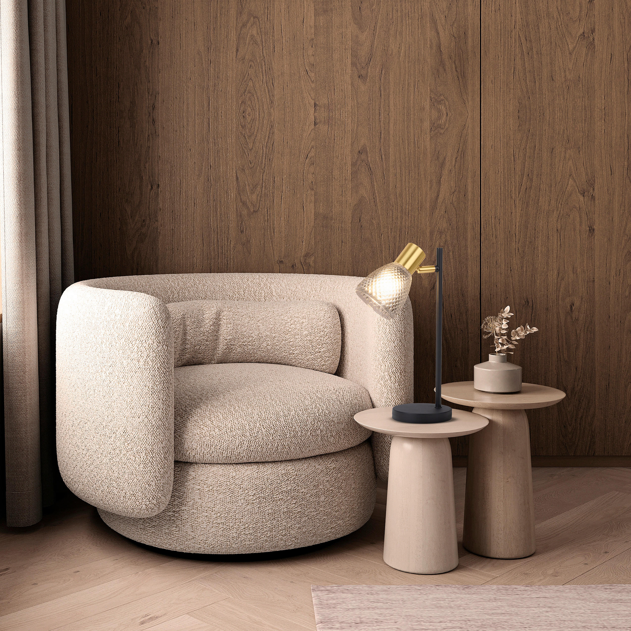 TISCHLEUCHTE 12/35,5 cm   - Schwarz, LIFESTYLE, Glas/Metall (12/35,5cm) - Näve