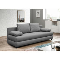 SCHLAFSOFA Webstoff Grau  - Schwarz/Grau, Design, Kunststoff/Textil (200/88/87cm) - P & B