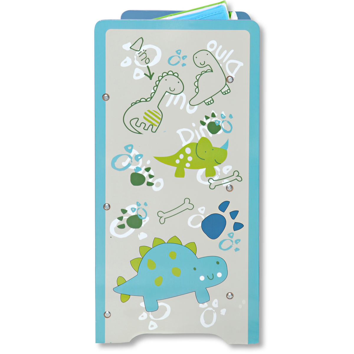 KINDERREGAL Kesper 1772513 DINO Blau, Grau, Grün, Weiß  - Blau/Weiß, MODERN, Holzwerkstoff/Textil (66/59,5/30cm) - Kesper