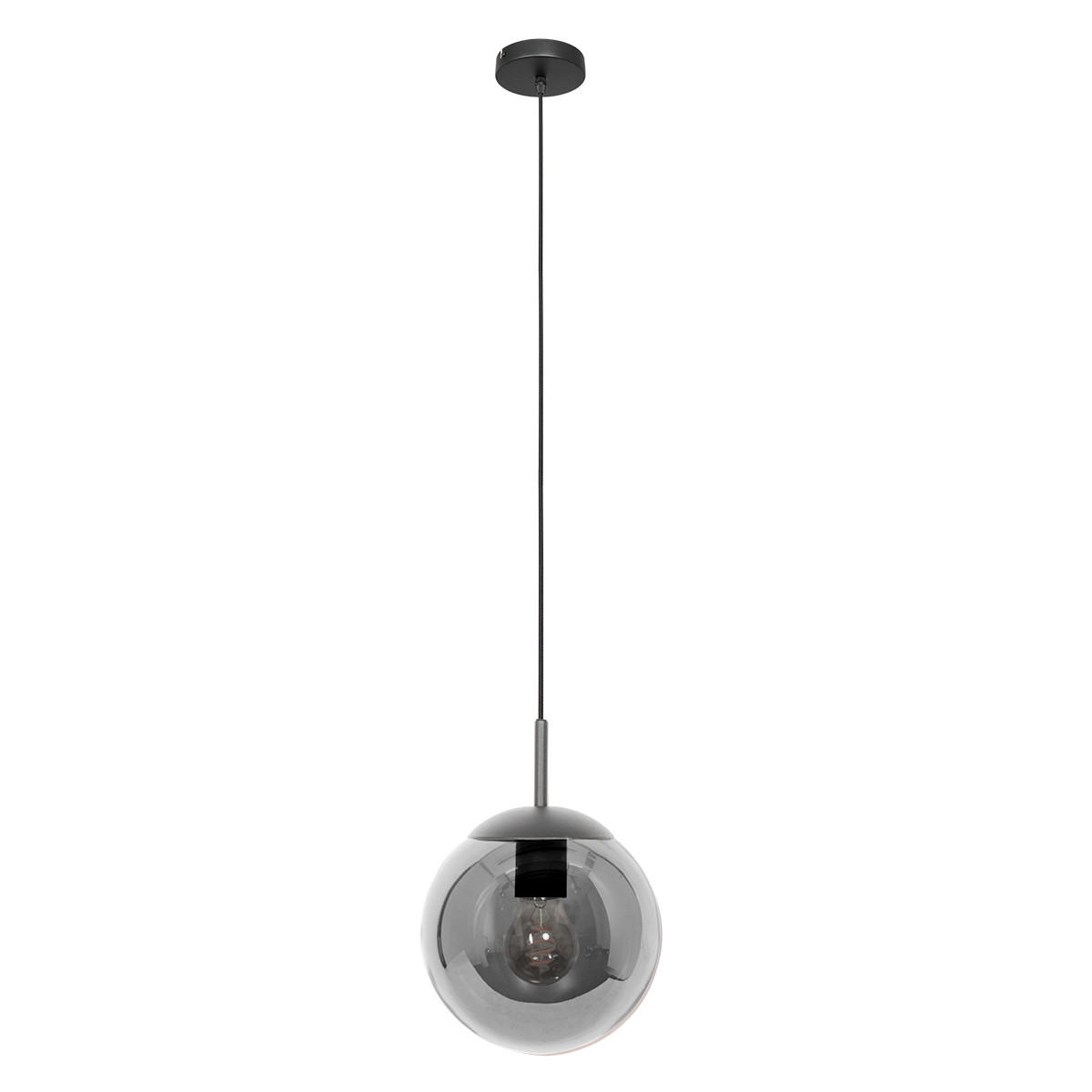 PENDELLEUCHTE 25/35-170 cm  - Schwarz, KONVENTIONELL, Glas/Metall (25/35-170cm)