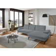 ECKSOFA in Chenille, Mikrofaser Blaugrau  - Blaugrau/Schwarz, Design, Textil/Metall (299/157cm) - Dieter Knoll