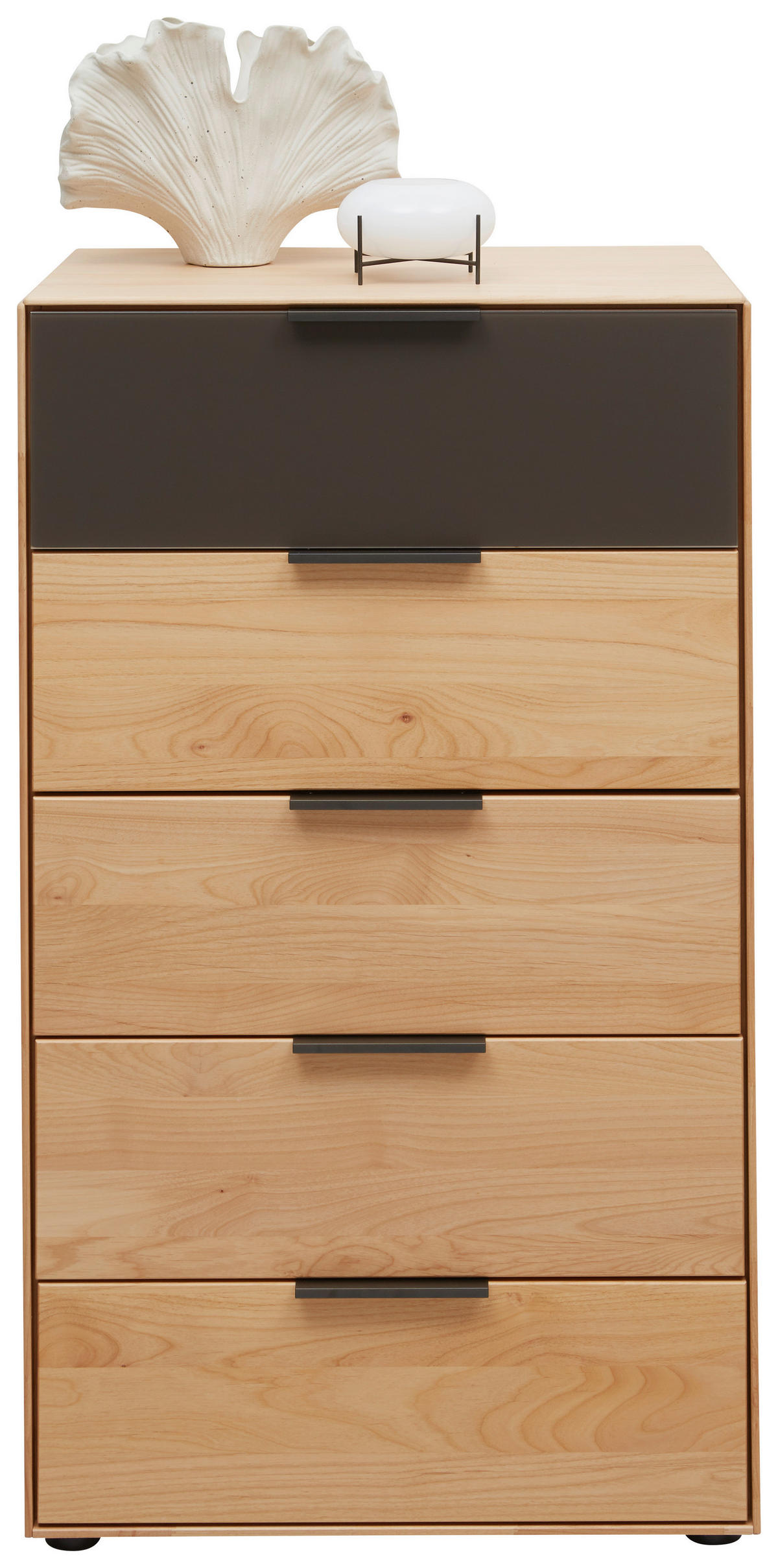 KOMMODE 61,5/104,9/44,2 cm  in Erlefarben, Dunkelbraun  - Dunkelbraun/Erlefarben, Natur, Glas/Holz (61,5/104,9/44,2cm) - Valnatura