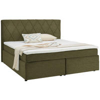 BOXSPRINGBETT 160/200 cm  in Olivgrün  - Schwarz/Olivgrün, Design, Holzwerkstoff/Kunststoff (160/200cm) - Xora
