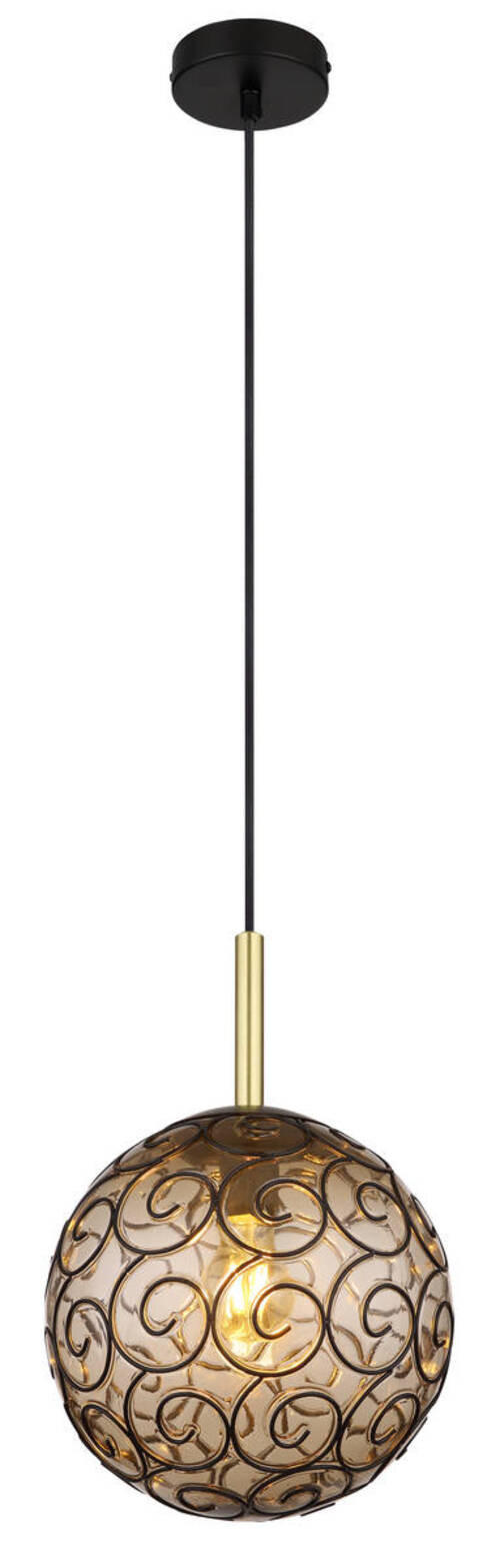 HÄNGLAMPA Maxi 25/120 cm  - brun/grå, Klassisk, metall/plast (25/120cm) - Globo