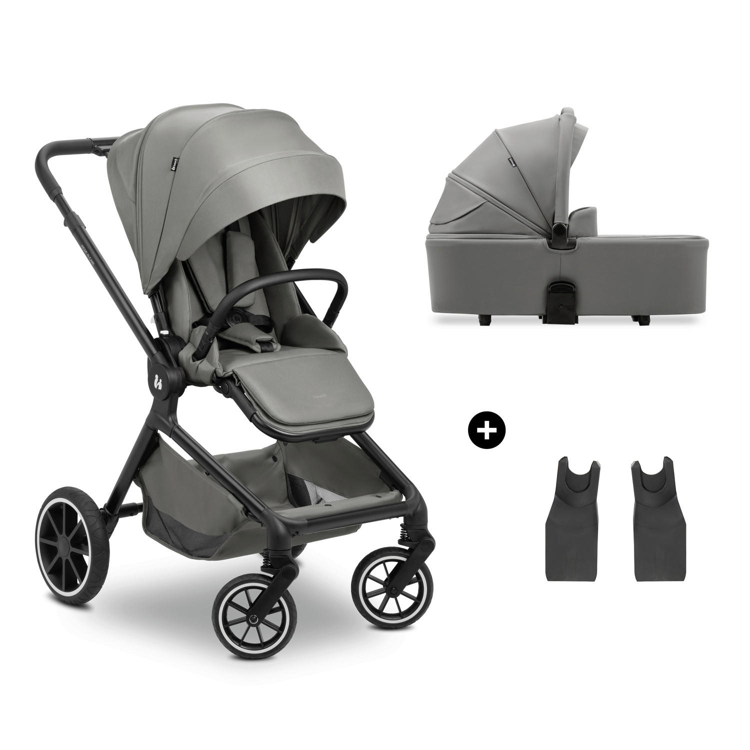 KOMBIKINDERWAGEN  Move N Care Set  Dark Grey  - Schwarz/Grau, Basics, Kunststoff/Textil (61/105/100cm) - Hauck