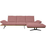 ECKSOFA Formia in Flachgewebe Altrosa  314/159 cm  - Schwarz/Altrosa, Design, Holz/Textil (314/159cm) - Dieter Knoll
