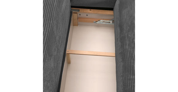 ECKSOFA in Cord Dunkelgrau - Eichefarben/Dunkelgrau, KONVENTIONELL, Holz/Textil (276/177cm) - Carryhome