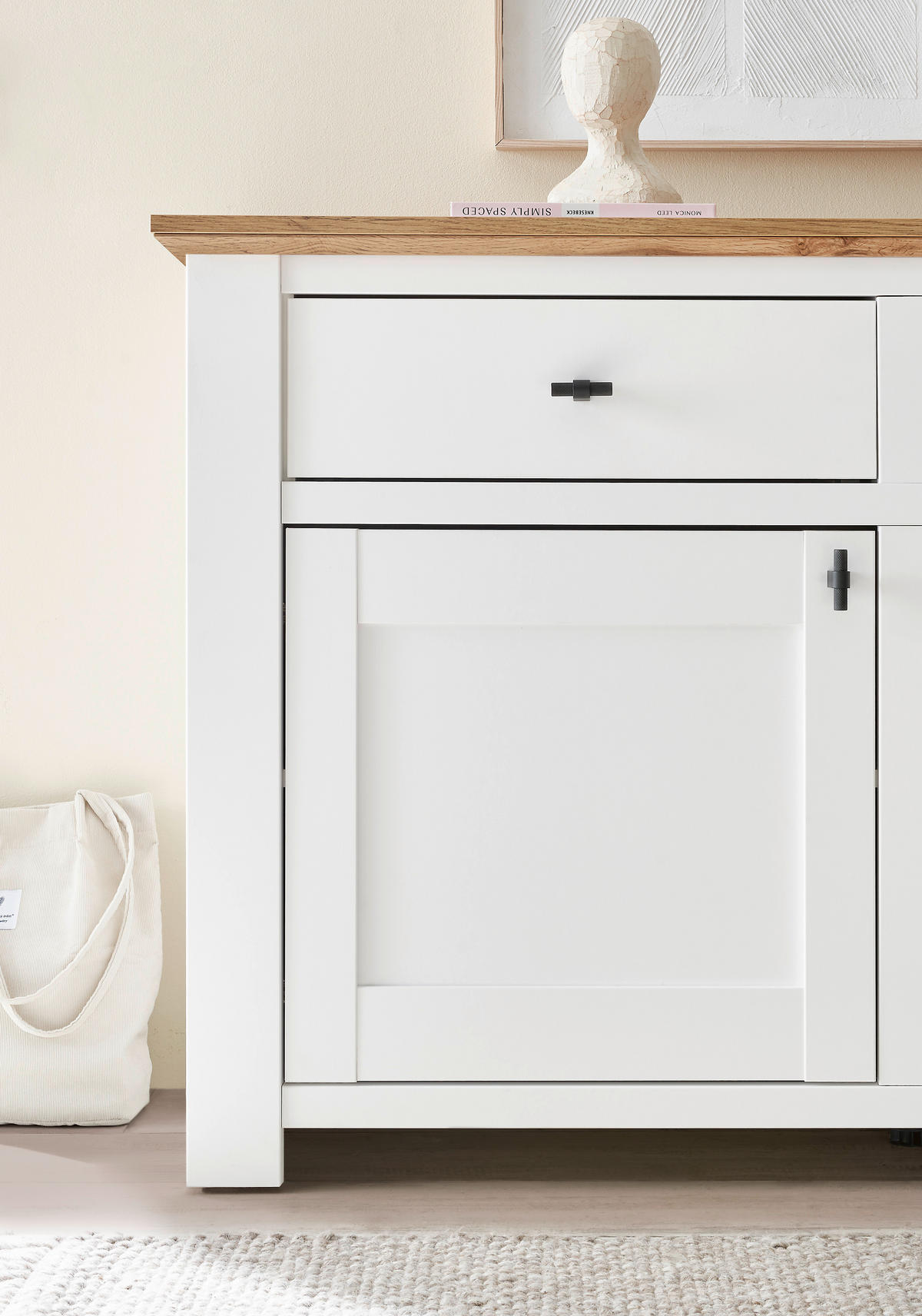 SIDEBOARD  198/88/45 cm 3 Schublade(n)  - Eichefarben/Eiche Wotan, Design, Holzwerkstoff/Metall (198/88/45cm) - MID.YOU