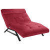 RELAXLIEGE in Echtleder Rot  - Rot/Schwarz, Design, Leder/Metall (120/54-113/158-198cm) - Pure Home Lifestyle