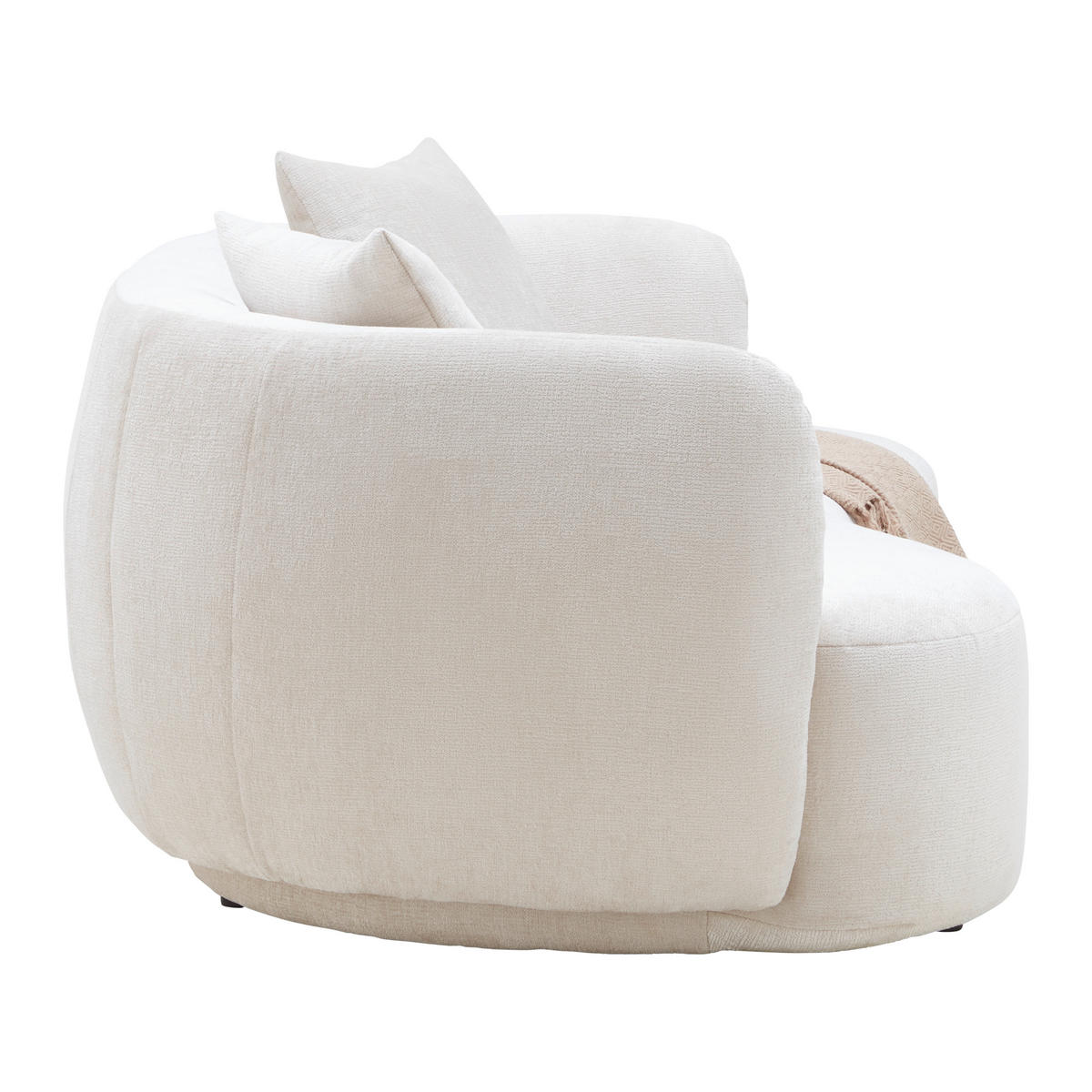 BIG SOFFA i chenille beige  - beige/svart, Modern, textil/plast (235/72/110cm) - MID.YOU