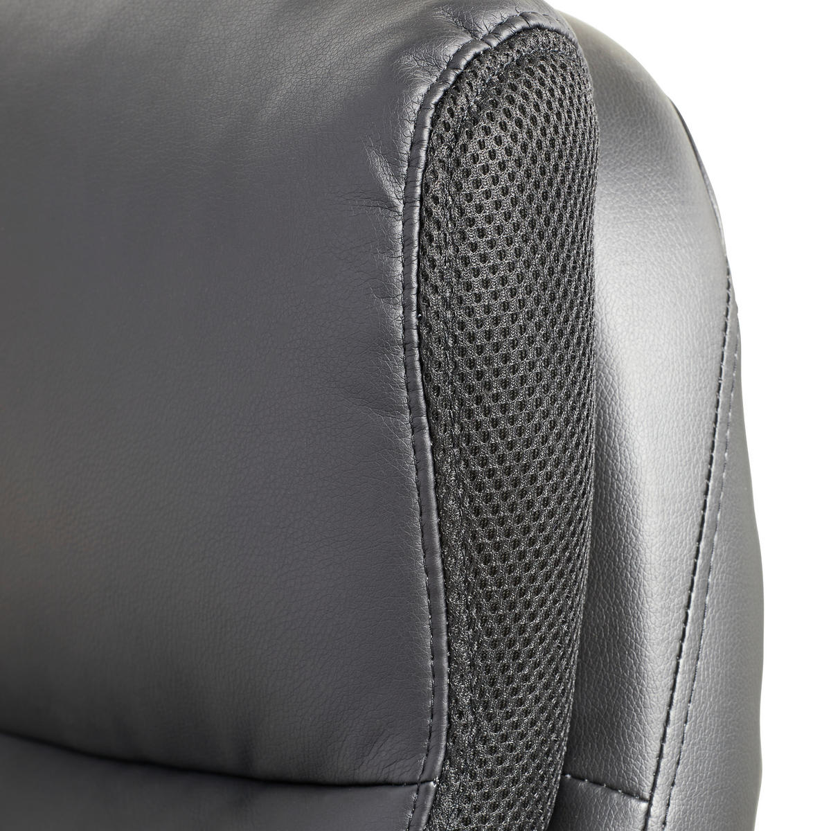 CHEFSESSEL Lederlook Schwarz  - Schwarz, KONVENTIONELL, Kunststoff/Textil (72/113-121/72cm) - Cantus