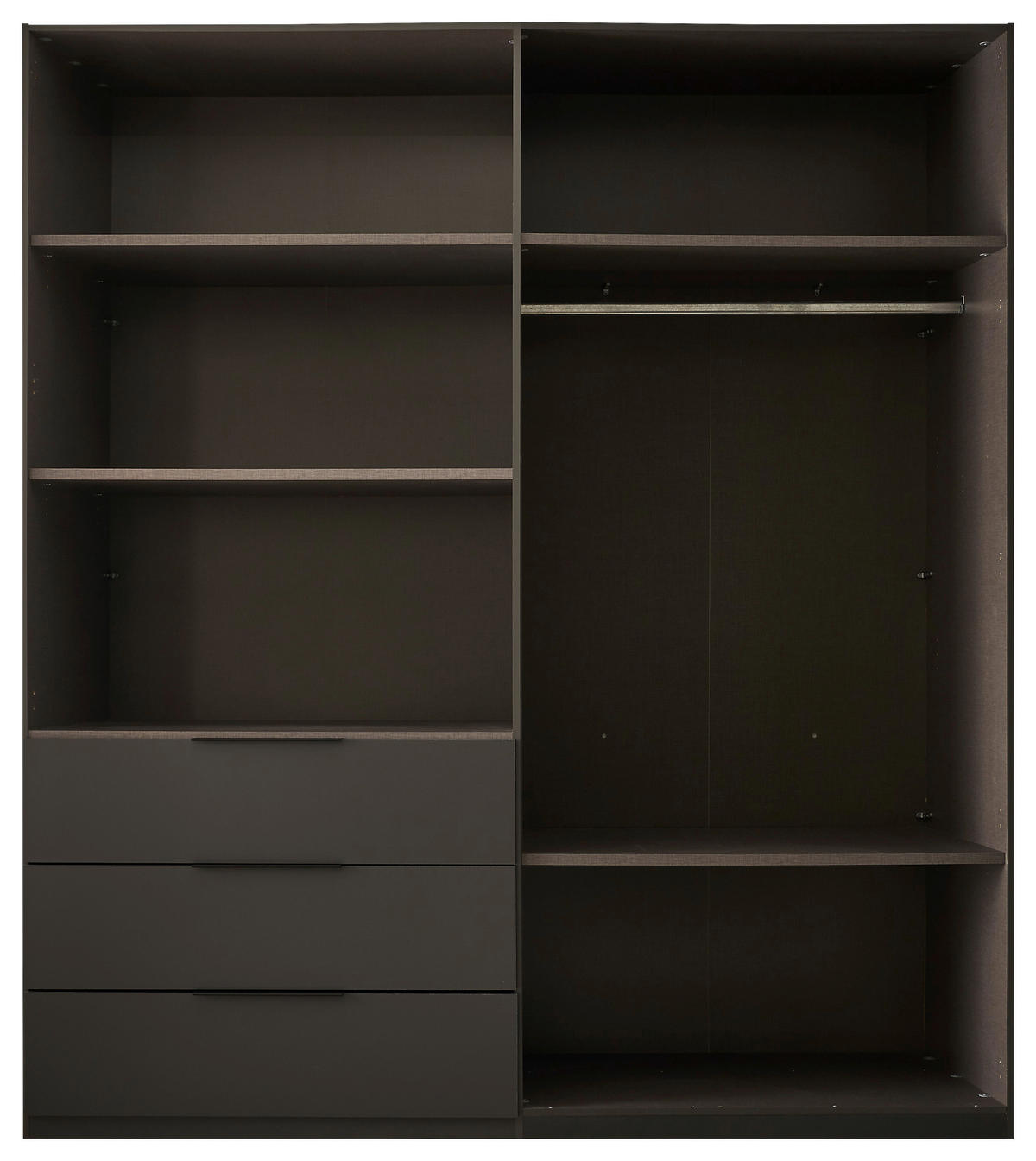 ŠATNÍ SKŘÍŇ S OTOČNÝMI DVEŘMI, barvy grafitu, světle šedá, 200,5/225,5/60 cm - černá/světle šedá, Design, kompozitní dřevo/plast (200,5/225,5/60cm) - Xora