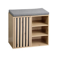 SCHUHSCHRANK  in 51.5/48/29.5 cm  - Eichefarben/Schwarz, Design, Holzwerkstoff/Textil (51.5/48/29.5cm) - Kesper