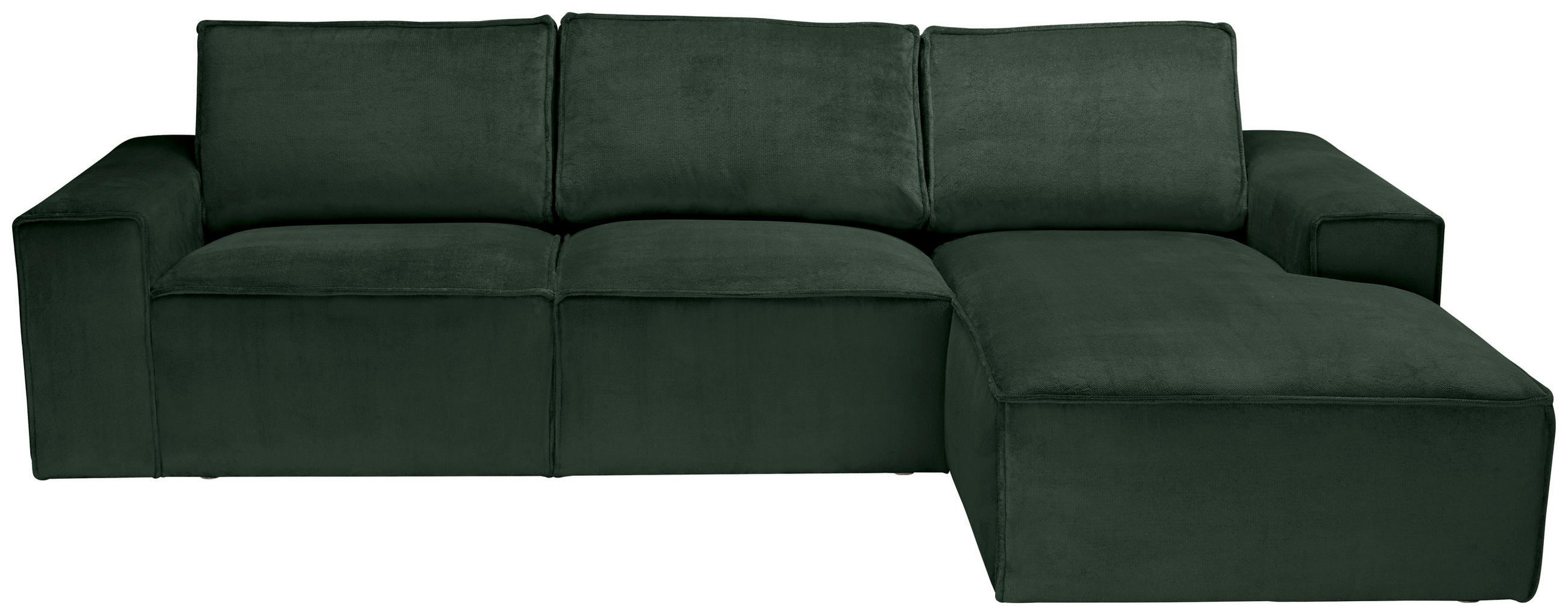 ECKSOFA Dunkelgrün Chenille  - Dunkelgrün/Schwarz, KONVENTIONELL, Kunststoff/Textil (272/168cm) - Carryhome