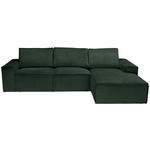 ECKSOFA Dunkelgrün Chenille  - Dunkelgrün/Schwarz, KONVENTIONELL, Kunststoff/Textil (272/168cm) - Carryhome