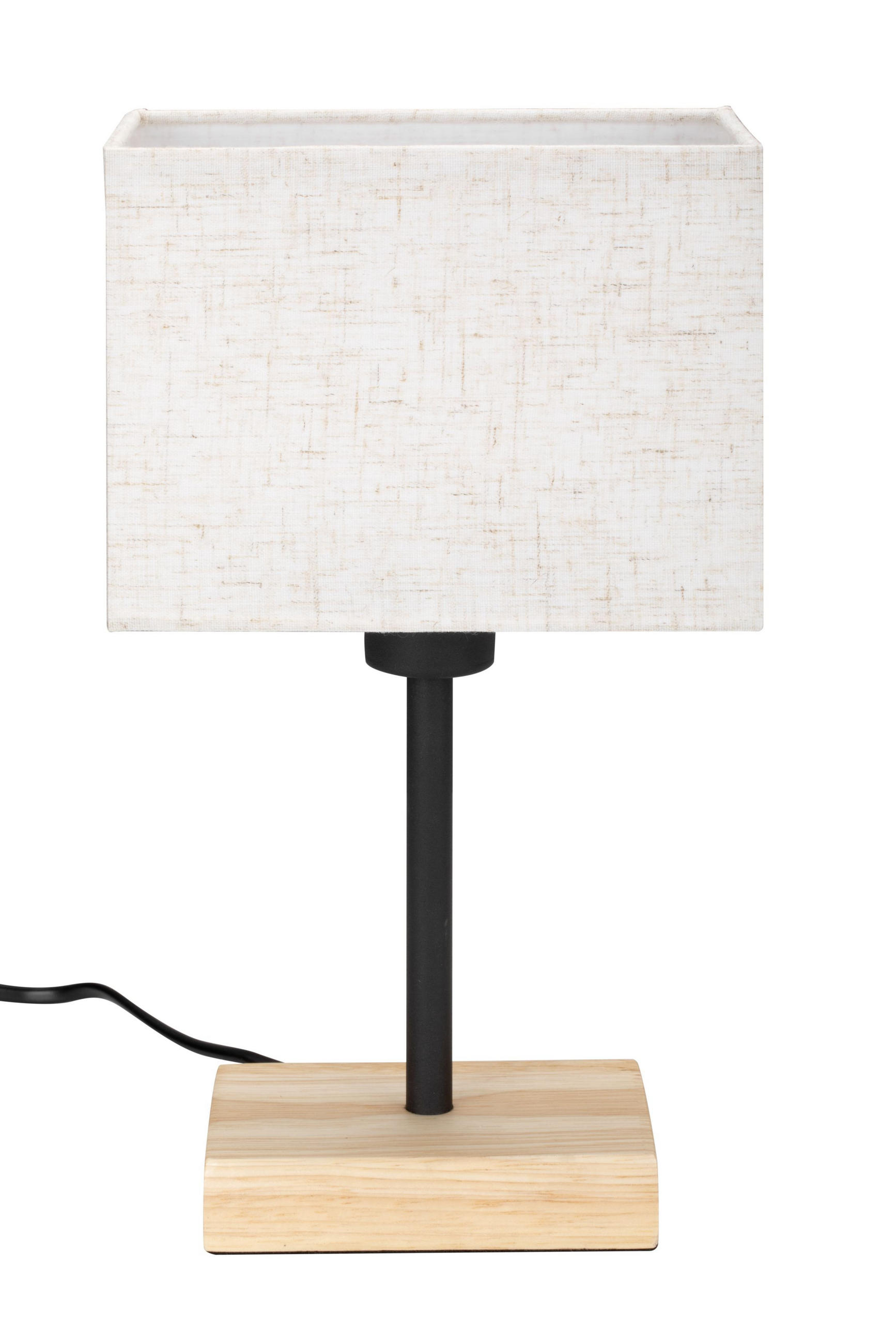 Thumbnail - Boxxx Tischleuchte Woodro, Natur, Schwarz, Textil, Uni,Uni, rechteckig,rechteckig, 10x30x17 cm, RoHS, ISO 9001, Bsci, CE...