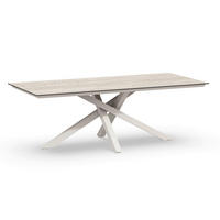 LOUNGETISCH  - Creme/Weiß, Basics, Kunststoff/Metall (220/100/75cm) - Tierra Outdoor