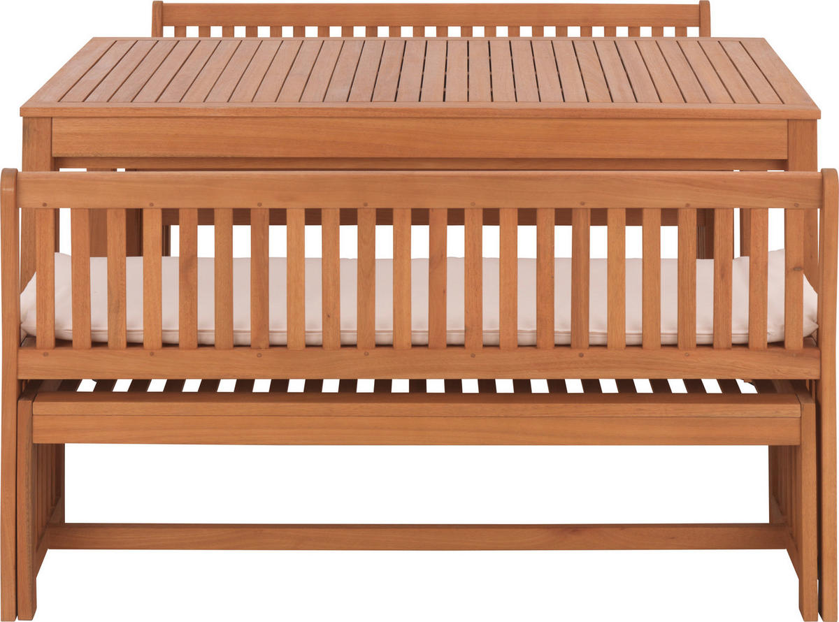 MOBILIER TERASĂ ȘI LOUNGE 10 piese  - alb/culoare natur, Lifestyle, lemn/textil - Ambia Garden
