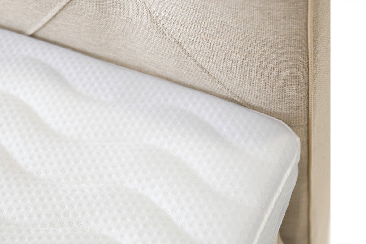 BOXSPRINGBETT 140/200 cm  in Beige  - Beige/Alufarben, Konventionell, Textil/Metall (140/200cm) - Welnova