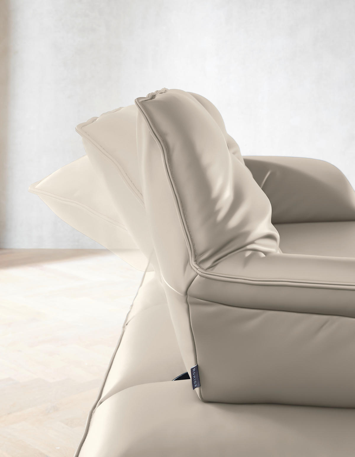 ECKSOFA in Echtleder Cappuccino  252/169 cm  - Beige/Schwarz, Design, Leder/Metall (252/169cm) - Koinor