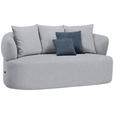 2-SITZER-SOFA in Chenille Grau - Blau/Schwarz, MODERN, Kunststoff/Textil (177/86/105cm) - Hom`in