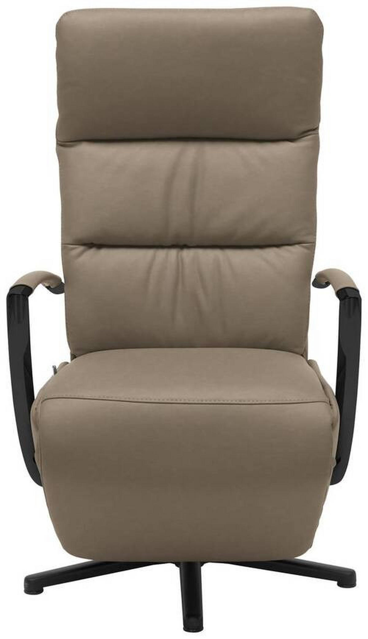 RELAXSESSEL in Leder Braun  - Schwarz/Braun, Design, Leder/Metall (64/112/80cm) - Cantus