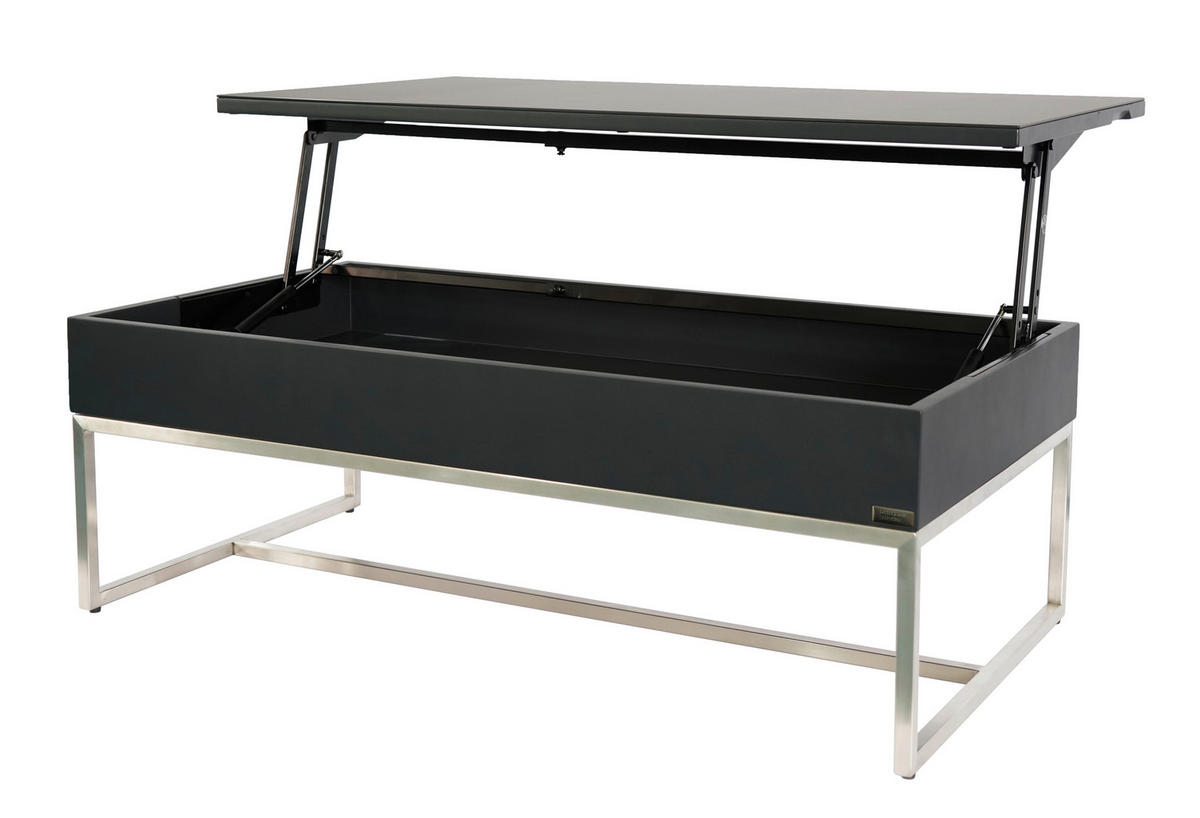 KONFERENČNÝ STOLÍK, antracitová, čierna, farba ušľachtilej ocele, kov, keramika, kompozitné drevo, 110/59/40 cm - čierna/farba ušľachtilej ocele, Design, kov/kompozitné drevo (110/59/40cm) - Dieter Knoll