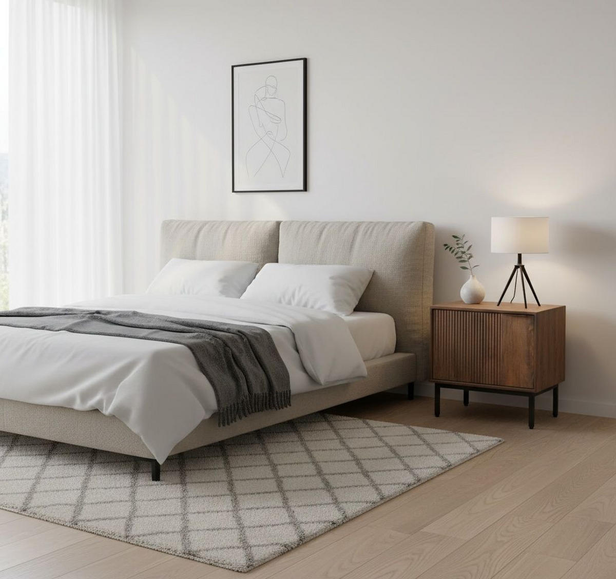 NACHTKÄSTCHEN 40/50/35 cm  in Hartholz Mangoholz Honig  - Schwarz/Honig, MODERN, Holz/Metall (40/50/35cm) - MID.YOU