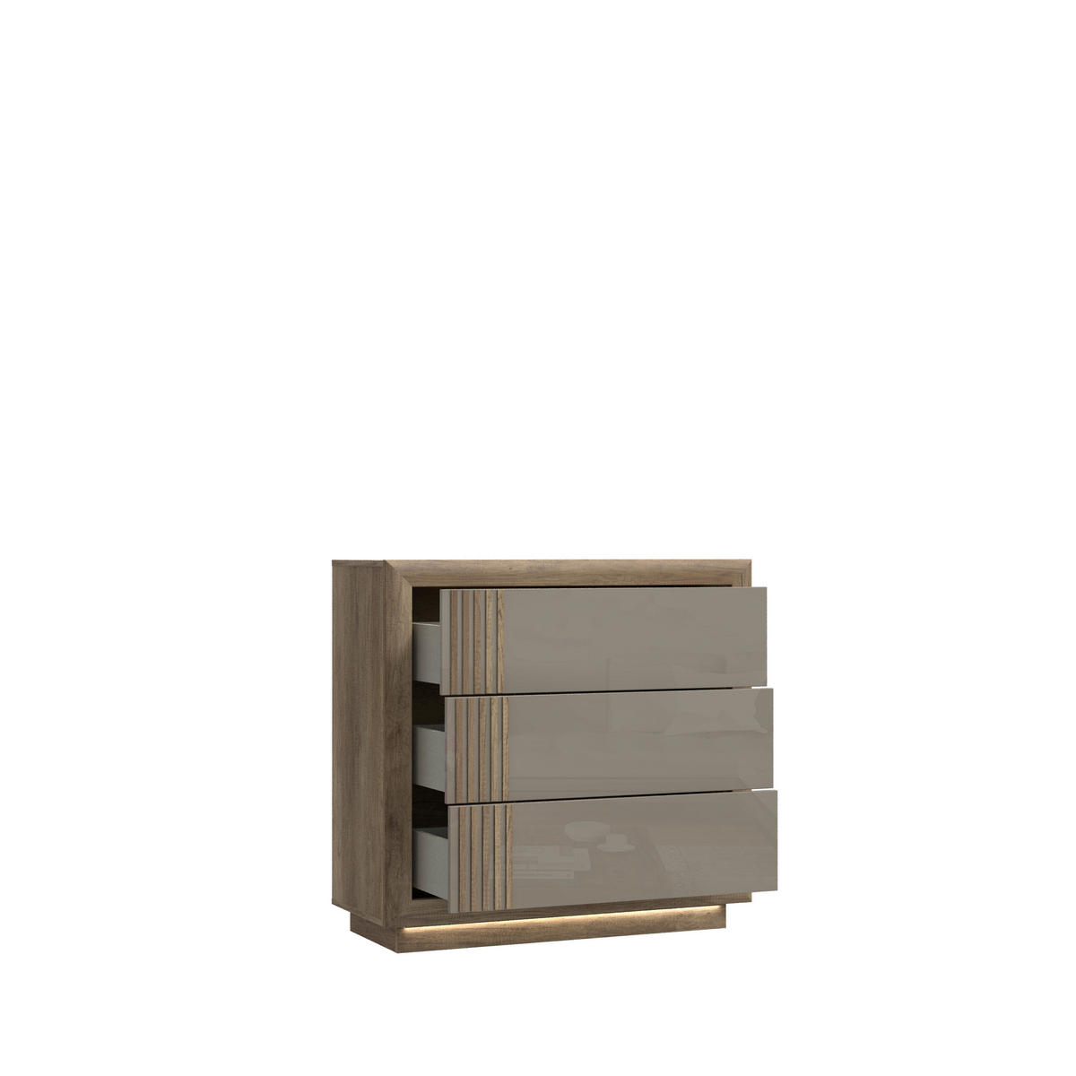 COMODĂ 103/98,2/42,3 cm  - bej/culoare lemn stejar, Modern, plastic/material pe bază de lemn (103/98,2/42,3cm) - Hom`in
