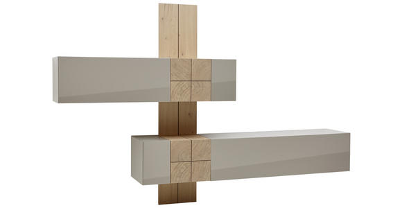 WOHNWAND 286/190/42 cm  in Taupe, Eichefarben  - Taupe/Eichefarben, Design, Holz/Holzwerkstoff (286/190/42cm) - Ambiente