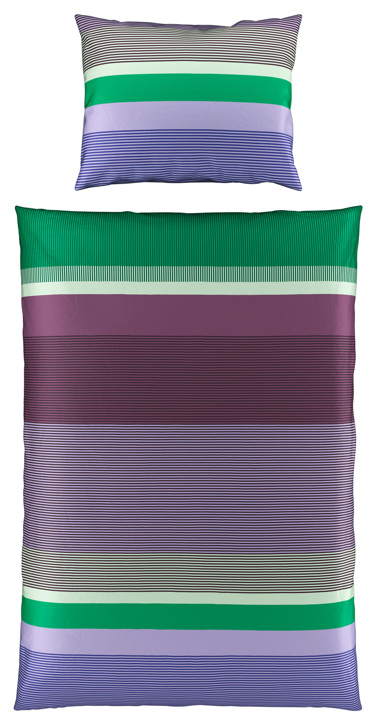 BETTWÄSCHE Satin 140/200 cm  - Salbeigrün/Lila, Basics, Textil (140/200cm) - Novel