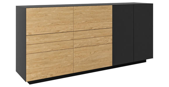 SIDEBOARD Anthrazit, Wildeiche 181/84/40 cm - Wildeiche/Anthrazit, Natur, Holz/Holzwerkstoff (181/84/40cm) - Dieter Knoll