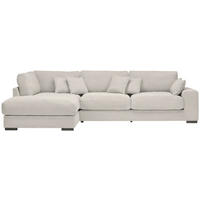 ECKSOFA in Cord Hellgrau  - Hellgrau/Schwarz, Design, Kunststoff/Textil (205/340cm) - Lomoco