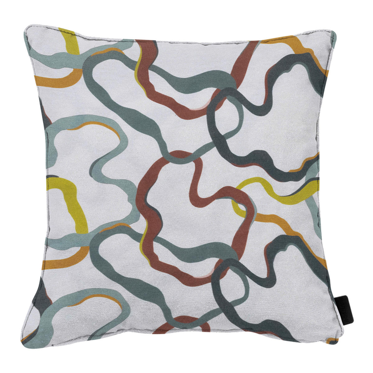 OUTDOOR-KISSEN in Grün, Rotbraun, Ecru geometrisch 50/50 cm  - Ecru/Rotbraun, Basics, Textil (50/50cm)